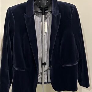 J. Crew Dark Blue Velvet Blazer - brand new. Original price $188.00